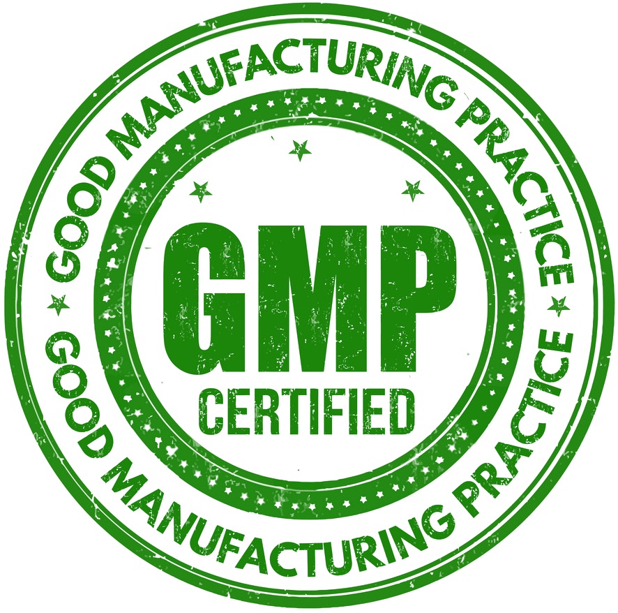 GMP logo certifying manufacturing quality